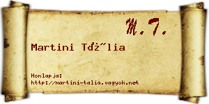 Martini Tália névjegykártya